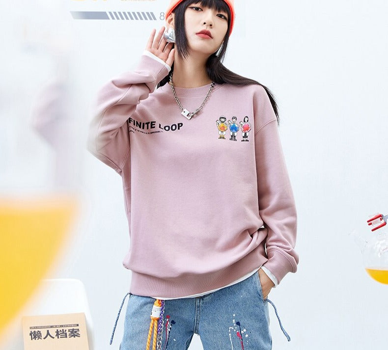 jinran Women'S Fake Two-Piece Sweatshirt Tops Fall 2021 New High Street Hoodies Loose Street Clothes