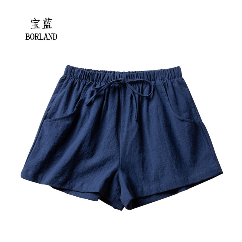 jinran Cotton Linen Shorts Woman Basic Short Pants Mini Trousers Trafic Fashion High Waist Bottom for Teen Girls Summer Plus Size