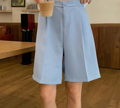 jinran Thin High-waist Suit Shorts for Women Casual Wide-leg Five-point Shorts Female Korean Style Stright Summer Short S-L 2021