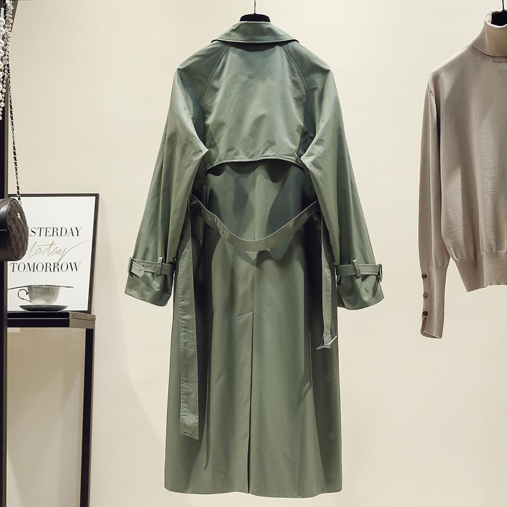 jinran Brand new Fashion 2022 Fall /Autumn Casual Double breasted Simple Classic Long Trench coat with belt Chic Female windbreaker