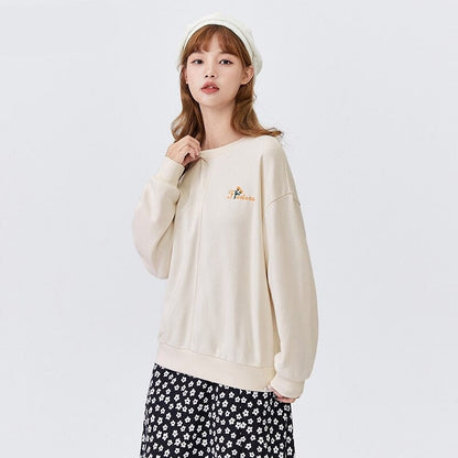 jinran Sweatshirt Women 2021 Autumn And Winter New Embroidery Inner Patterno Neck Loose Knitted Bottoming Shirt Fashion