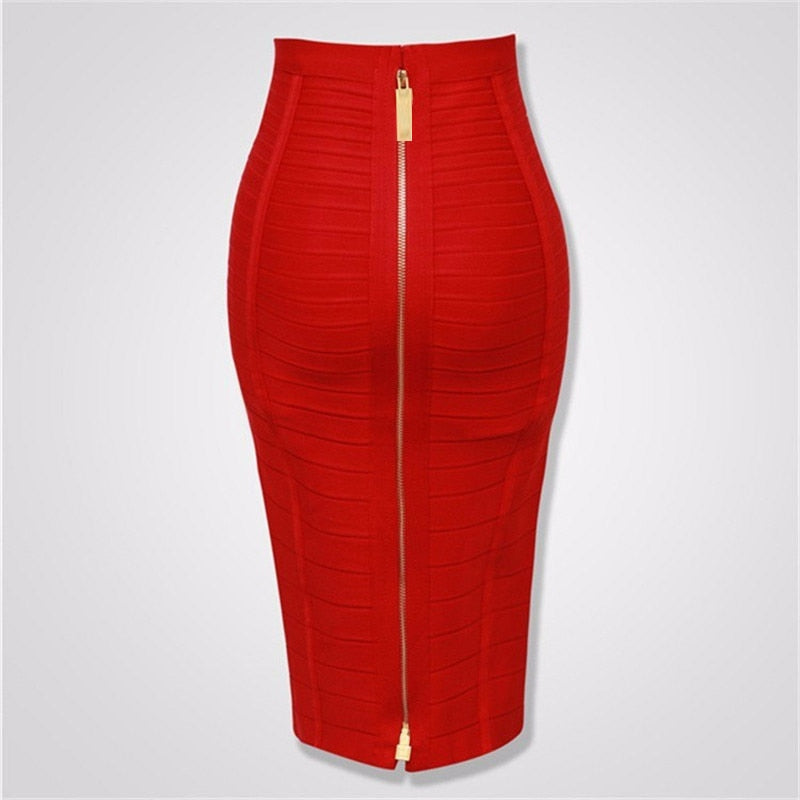 jinran New Bandage Skirts Women Bodycon Woman Skirts Sexy Harajuku Party Club Elegant Celebrity Pencil Skrit Plus Size XL