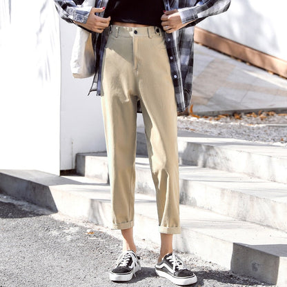 jinran Korean Fashion Casual Women'S New Spring And Autumn Style Slim Fit Wearing 9-Point Pants Female Small Leg And Trousers