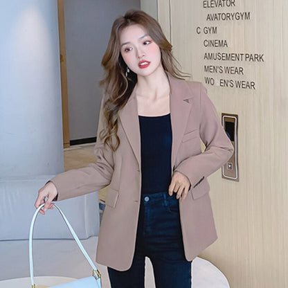 jinran Autumn Black Blazers Women Loose Solid Coffee Tailored Coat Suit Jackets Office Lady Overwear Korean Fashion Outwear New