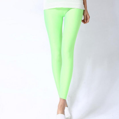 jinran New Spring Autume Solid Candy Neon Leggings for Women High Stretched Female Sexy Legging Pants Girl Clothing Leggins