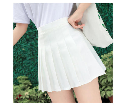 jinran Korean Style Plaid Skirts Women Summer Elegant High Waist a Line Pleated Skirt Kawaii Girls Dance Mini Skirts for Teenagers