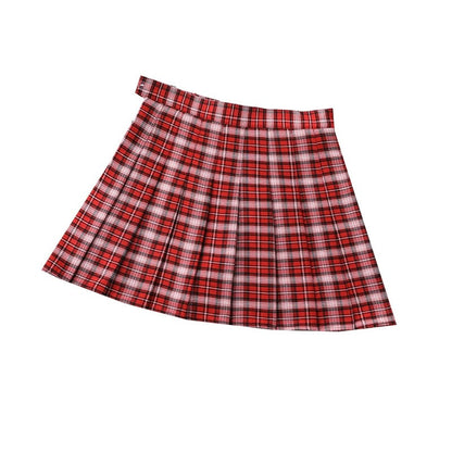 jinran Summer Women Pleated Skirts High Waist Female Mini Skirt Harajuku Preppy Style Ladies Plaid Skirts Sweet Girls Dance Mini Skirt