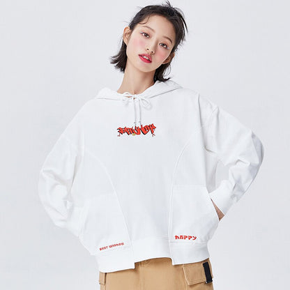 jinran Sweatshirt Women Loose Korean Style Hoodies 2021 New Year Pattern Oversize Spring Bf Lazy Wind Tops