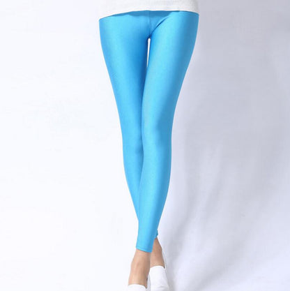 jinran New Spring Autume Solid Candy Neon Leggings for Women High Stretched Female Sexy Legging Pants Girl Clothing Leggins