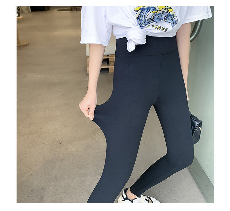 jinran New Women Sharkskin Black Leggings Thin Workout Stretch Sexy Fitness Leggings Skinny Legs Slimming Sport Leggings