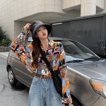 jinran Vintage Clothes Summer Women's Clothing Street Style Women Tops Harajuku Shirt Boho Blouse for Women Long Sleeve Shirt