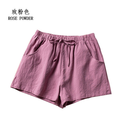 jinran Cotton Linen Shorts Woman Basic Short Pants Mini Trousers Trafic Fashion High Waist Bottom for Teen Girls Summer Plus Size