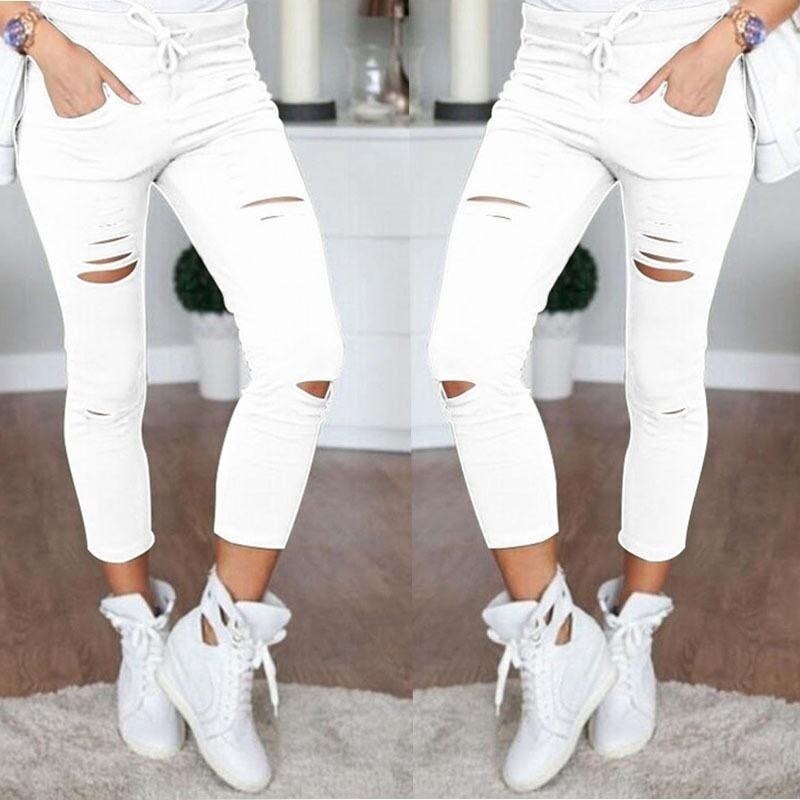 jinran Women Casual Harajuku Long Ankle Length Trousers Summer Autumn Plus Size Leggings Solid Elastic Waist Pants Black Pants