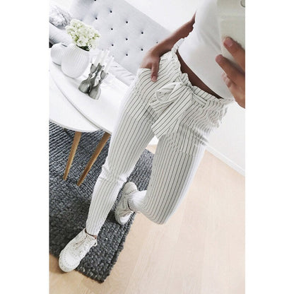 jinran Women Casual Harajuku Long Ankle Length Trousers Summer Autumn Plus Size Leggings Solid Elastic Waist Pants Black Pants