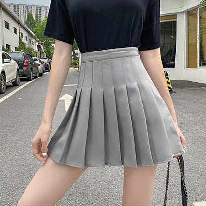 jinran Women Summer High Waist Plaid Skirts Casual Korean A Line Shirts Japanese School Kawaii A-line Skirts for Teenager