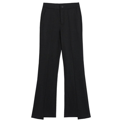 jinran New Korean Spring Autumn Trend Black 9-Point Pants Women'S High Waist Slim Casual Fit Versatile Drop Sense Micro Bell Trousers