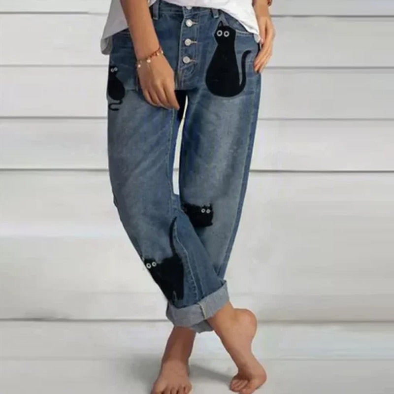 jinran Women's Jeans High Waist Mom Wide Leg Pants New fashion vintage Blue Straight Pants Oversize Overalls Loose Ladies Pants