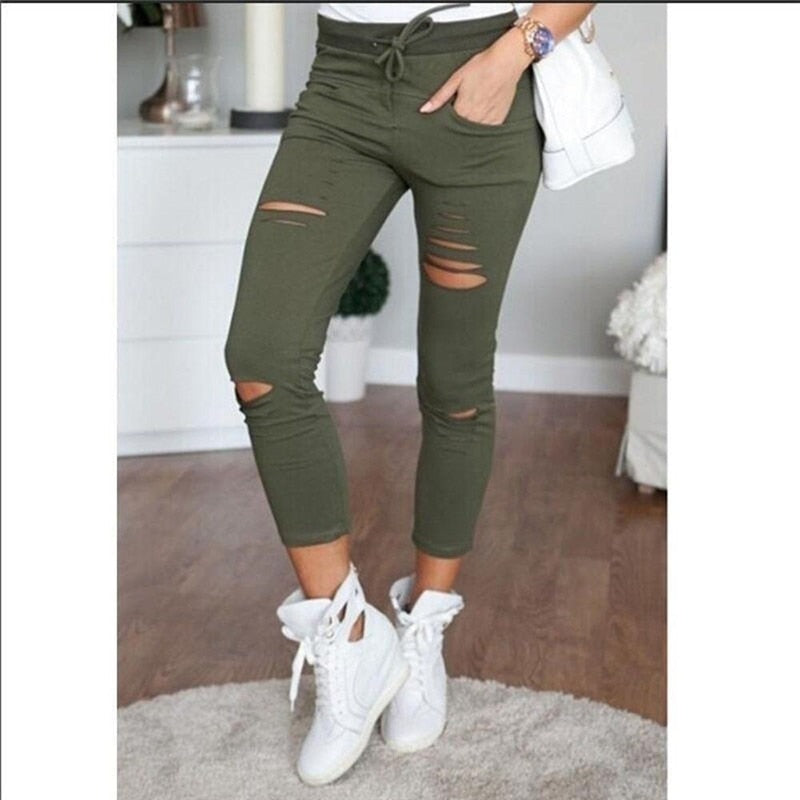 jinran Women Casual Harajuku Long Ankle Length Trousers Summer Autumn Plus Size Leggings Solid Elastic Waist Pants Black Pants