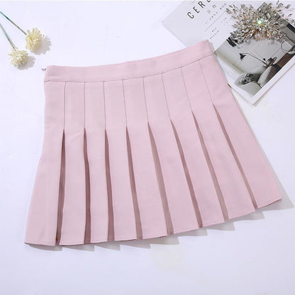 jinran Korean Style Plaid Skirts Women Summer Elegant High Waist a Line Pleated Skirt Sweet Girls Dance Mini Skirt Student Harajuku