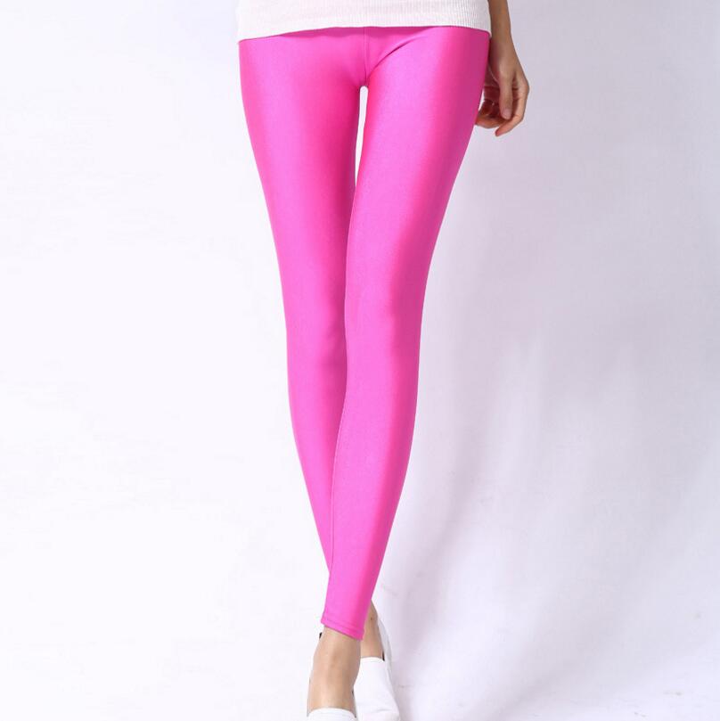 jinran New Spring Autume Solid Candy Neon Leggings for Women High Stretched Female Sexy Legging Pants Girl Clothing Leggins