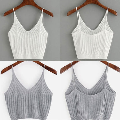 jinran Fashion Women Summer Basic Tops Sexy Strappy Sleeveless Racerback Crop Top 2022 Female Casual Solid Color Ribbed Knit Short Vest