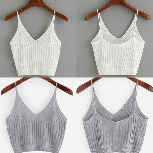 jinran Fashion Women Summer Basic Tops Sexy Strappy Sleeveless Racerback Crop Top 2022 Female Casual Solid Color Ribbed Knit Short Vest