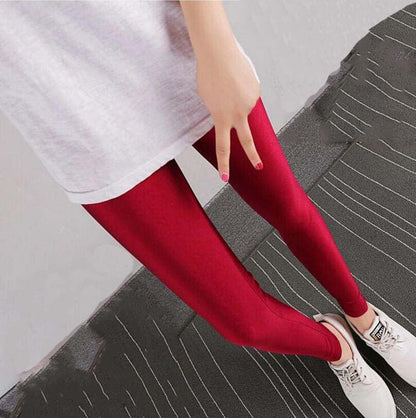 jinran New Spring Autume Solid Candy Neon Leggings for Women High Stretched Female Sexy Legging Pants Girl Clothing Leggins