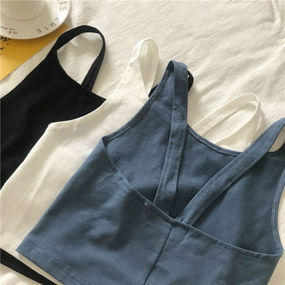 jinran Causal Tank Top Solid Women's Tops Korean Version Summer Sleeveless Vest Prefer Fit All-Match Camisoles