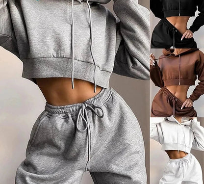 jinran - Fashion Women Outfits Set Spring Autumn New Tracksuit Hoodies Sweatshirt Sweatpants Casual Sports 2 Piece Set Sweatsuits