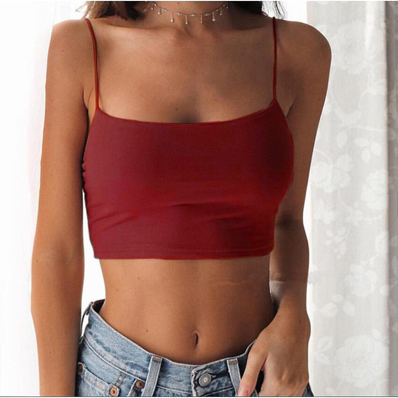 jinran Sexy Tank Top Black Halter Crop Tops Women Summer Camis Backless Camisole Fashion Casual Tube Top Female Sleeveless Cropped Vest