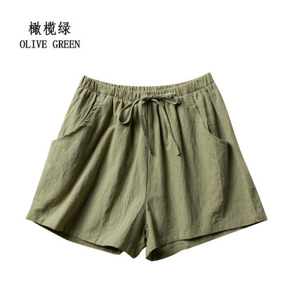 jinran Cotton Linen Shorts Woman Basic Short Pants Mini Trousers Trafic Fashion High Waist Bottom for Teen Girls Summer Plus Size