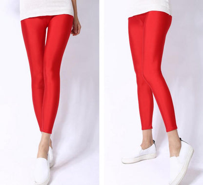 jinran New Spring Autume Solid Candy Neon Leggings for Women High Stretched Female Sexy Legging Pants Girl Clothing Leggins