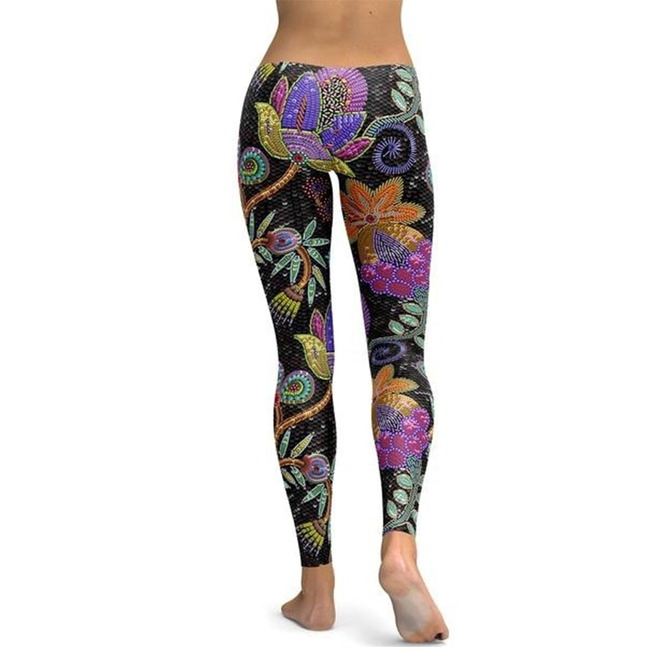 jinran 2022 new Flower S-5XL Leggings Women Plus Size  Workout Legging Spandex Leggins Fitness Leggin Seamless Activewear Holographic