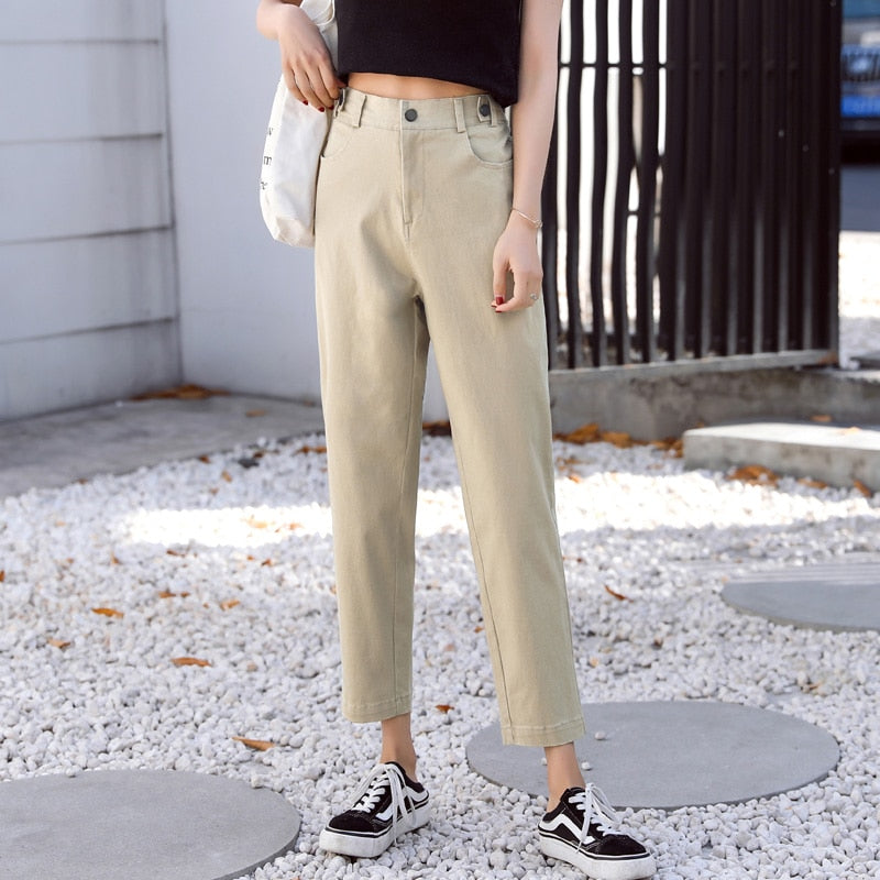 jinran Korean Fashion Casual Women'S New Spring And Autumn Style Slim Fit Wearing 9-Point Pants Female Small Leg And Trousers