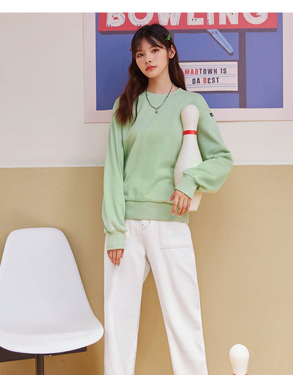 jinran Sweater Women Simple Collocation Solid Autumn New Loose Versatile Casual Fall Shoulder Sweater Girl