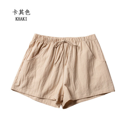 jinran Cotton Linen Shorts Woman Basic Short Pants Mini Trousers Trafic Fashion High Waist Bottom for Teen Girls Summer Plus Size