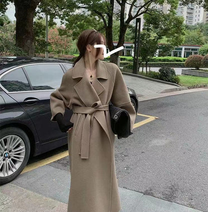 jinran New Sicilian Lazy Coat Elegant Double-Sided Cashmere Extended Loose plus Size High-Grade Woolen Coat