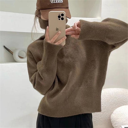 jinran 2000s fashion 2024 Winter New Korean Style Lazy Style Elegant Knitwear Fashionable Western Style Turtleneck Women's Pullover Sweater