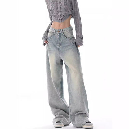 jinran outfit ideas for school Ken Studio Early Autumn 2024 New Jeans Women's American Retro Design Niche Loose Wide-Leg Pants Pants