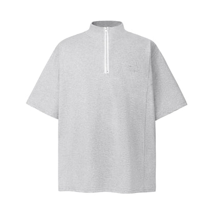2025 8592 2025n 2025 Summer Neutral High Sense Deconstruction Irregular Zipper Design Men's High Sense Short Sleeve T-Shirt