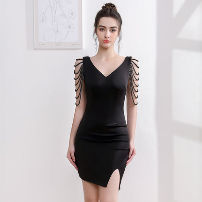 2025 Evening dresses can be worn by women at ordinary times, temperament socialites, banquets, dinners, small men with buttocks, sexy and thin short dresses