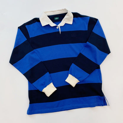 jinran rugby shirt outfit Niche Spring New Style Milk Retro Age-Reducing Loose Casual Striped Polo Collar Long Sleeve Top