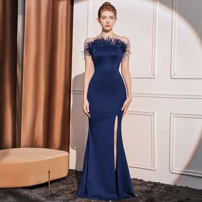 2025 Evening dress women's light luxury dinner temperament socialite banquet high-end model host long dress