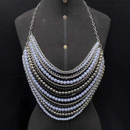 L5038Y Multi-layer chest chain жемчужная телоцепь pearl body chain