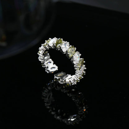 2025 Korean version of fashionable sweet and cool style personalized open index finger ring super flash zircon inlaid high-end niche versatile ring