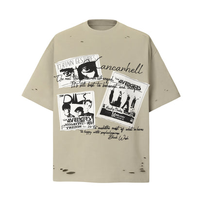 2025 9507 2025n Street 2025 Summer People Magazine Design Men's Loose High Sense Neutral Short Sleeve T-Shirt