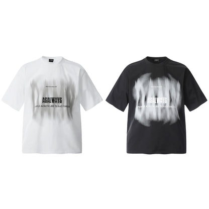 2025 F6621 2025n Street Vintage 2025 Summer Unreal Letter Design Premium Men's Loose Short Sleeve T-Shirt