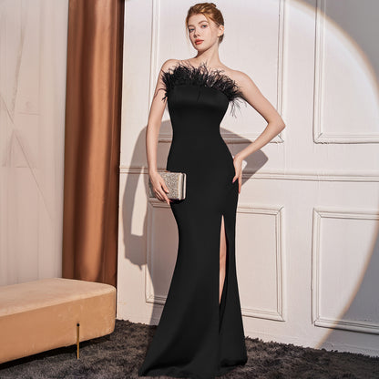 2025 Evening dress women's light luxury dinner temperament socialite banquet high-end model host long dress