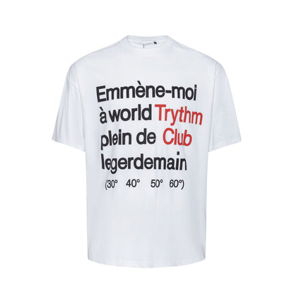 2025 27102 2025n Street 2025 Summer Retro English Premium Small Collar Design Men's Loose Short Sleeve T-Shirt
