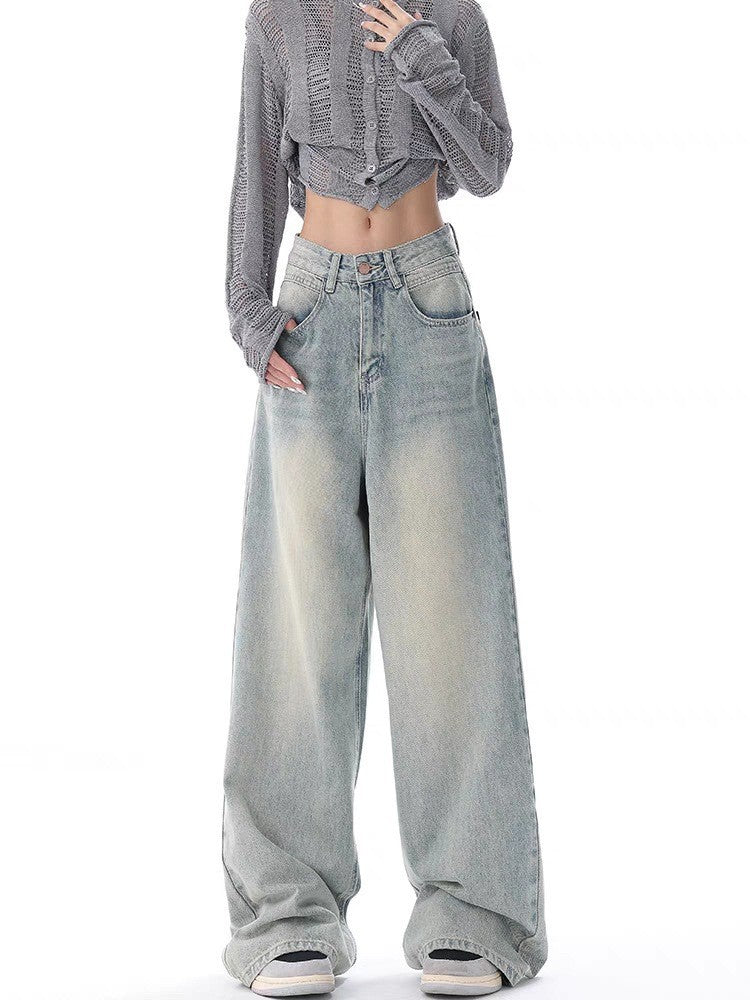 jinran outfit ideas for school Ken Studio Early Autumn 2024 New Jeans Women's American Retro Design Niche Loose Wide-Leg Pants Pants